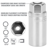 OEMTOOLS 3/8in. Drive 6 Pt. Magnetic Spark Plug 3 Piece Socket Set 5/8in., 9/16in., 13/16in. Additional Image 3
