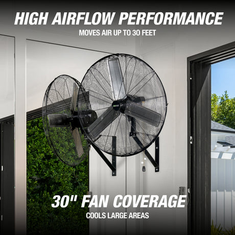 OEMTOOLS 34885 30 Inch Oscillating Wall Mount Fan Additional Image 1