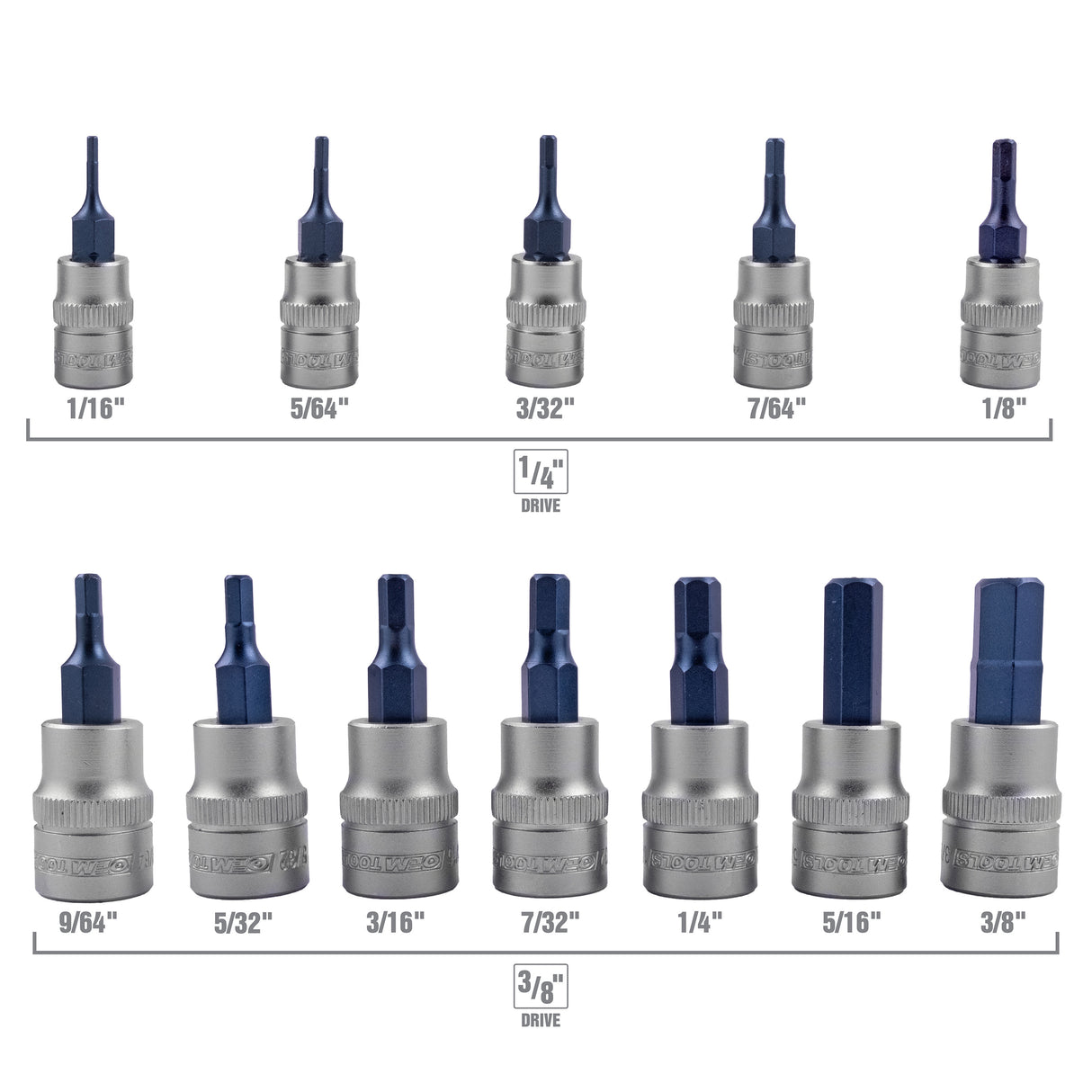 OEMTOOLS 23900 12 Piece SAE Magnetic Hex Bit Socket Set Additional Image 3