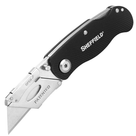 Sheffield 12613 Folding Lock Back® Utility Knife - Black Main Image