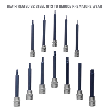 OEMTOOLS 23902 12 Piece SAE Magnetic Long Hex Bit Socket Set Additional Image 4