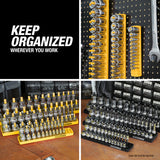 OEMTOOLS 22238 6 Piece SAE and Metric Socket Tray Set (Yellow and Black) Additional Image 8