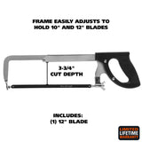 GreatNeck 125 Solid Steel Adjustable Frame Hacksaw (12 Inch) Additional Image 1