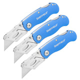 Sheffield 12514 Folding Lock Back® Utility Knives - 3 Pack - Blue Main Image