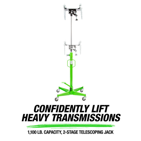 OEMTOOLS 24844 1100 Lb. High Lift Transmission Jack Additional Image 1