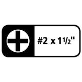 GreatNeck 73120 #2 x 1.5 Inch Phillips Square Shank Screwdriver Additional Image 7
