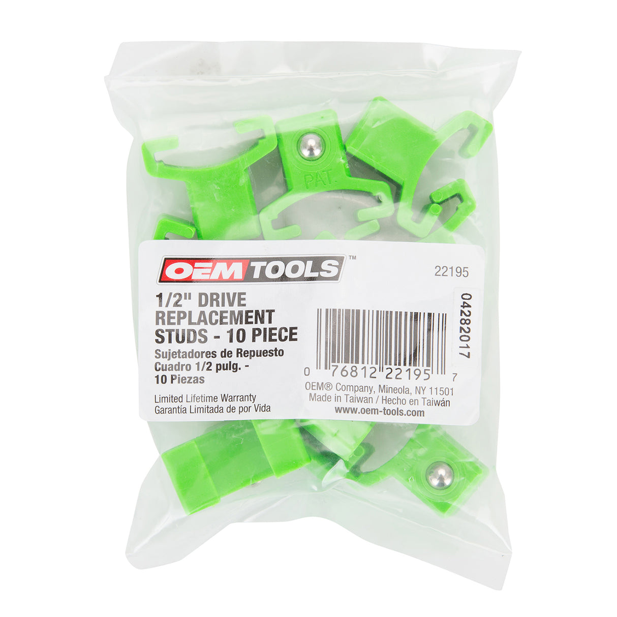 OEMTOOLS 22195 10 Piece 1/2in. Drive Replacement Studs for Socket Rails Additional Image 2