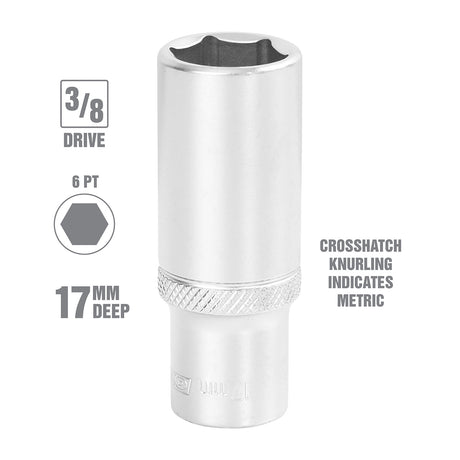 OEMTOOLS 22331 17 mm 3/8 Inch Drive Deep Socket Additional Image 1