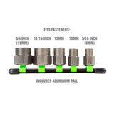 OEMTOOLS 22992 5 Piece Spiral Type Extractor Set on Aluminum Rail Additional Image 1