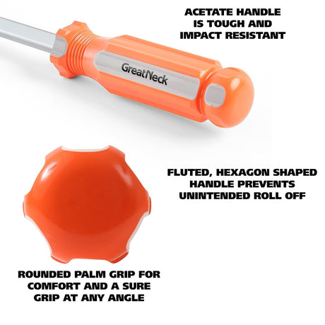 GreatNeck 73144 #4 x 8 Inch Phillips Square Shank Screwdriver Additional Image 1
