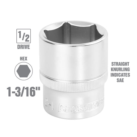OEMTOOLS 22371 1-3/16 Inch 1/2 Inch Drive Socket Additional Image 1