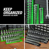 OEMTOOLS 22233 6 Piece SAE and Metric Socket Tray Set (Black and Green) Additional Image 9