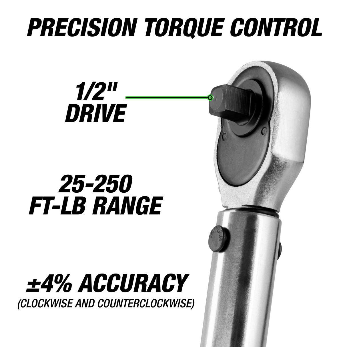 OEMTOOLS 25687 1/2in. Drive Click Style Torque Wrench (25-250 Ft/Lb.) Additional Image 1