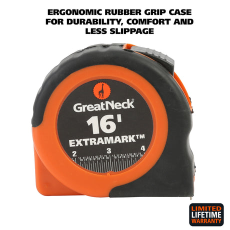 GreatNeck 95006 ExtraMark™ Tape Measure (16 Ft. x 3/4 Inch) Additional Image 1