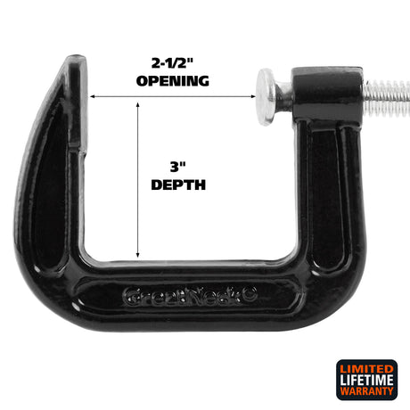 GreatNeck CC25 C-Clamp (2-1/2 Inch) Additional Image 2