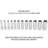 OEMTOOLS 23986 12 Piece 1/4in. Deep Socket Set (Metric) Additional Image 5