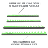 OEMTOOLS 22217 40 Wrench Magnetic Organizing Rails-Green Additional Image 2