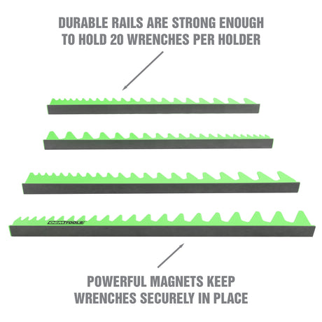 OEMTOOLS 22217 40 Wrench Magnetic Organizing Rails-Green Additional Image 2