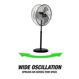 OEMTOOLS 34887 20 Inch Oscillating Pedestal Fan Additional Image 4