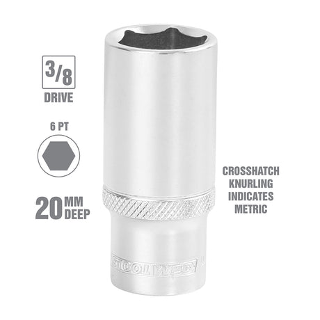 OEMTOOLS 22334 20 mm 3/8 Inch Drive Deep Socket Additional Image 1