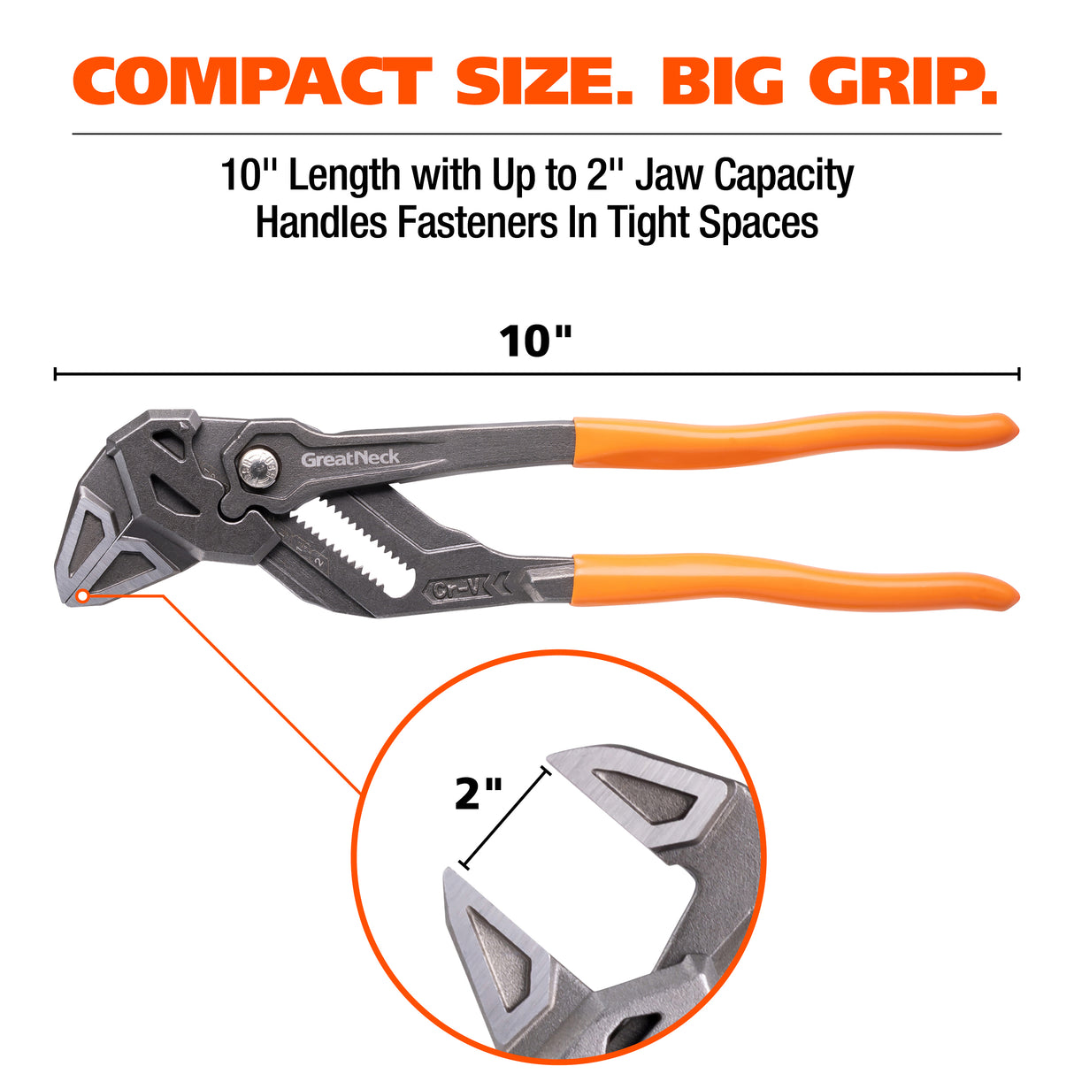 GreatNeck 68402 10in. Pliers Wrench Additional Image 1