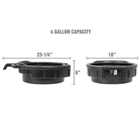 OEMTOOLS 87033 4 Gallon Oil Drain Pan - Black Additional Image 1