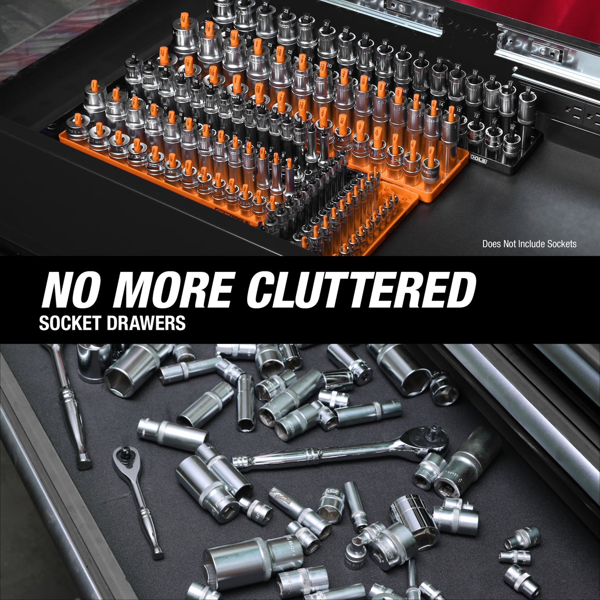 OEMTOOLS 22418 6 Piece SAE and Metric Socket Tray Set (Orange and Black) Additional Image 8