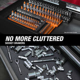 OEMTOOLS 22418 6 Piece SAE and Metric Socket Tray Set (Orange and Black) Additional Image 8