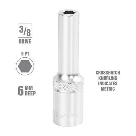 OEMTOOLS 22320 6 mm 3/8 Inch Drive Deep Socket Additional Image 1