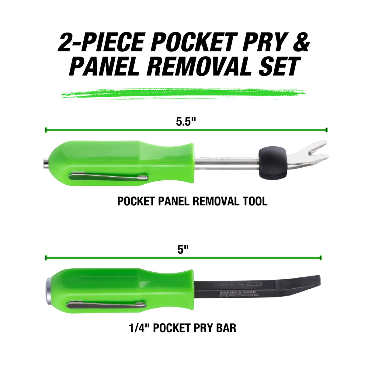 OEMTOOLS 24163 2-Piece Mini Pry Bar and Panel Removal Tool Set Additional Image 1