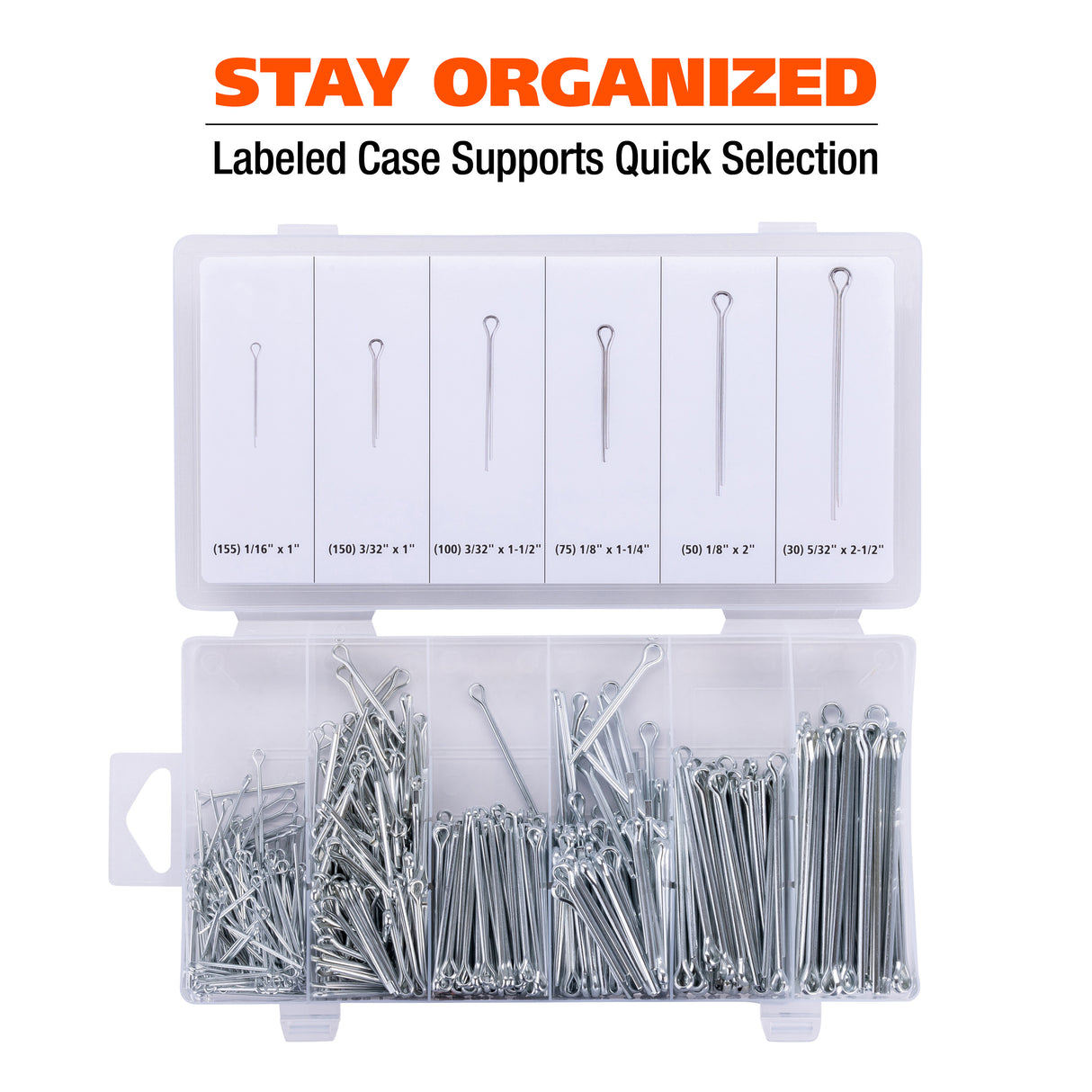 GreatNeck 68230 560-Piece Cotter Pin Assortment Additional Image 4