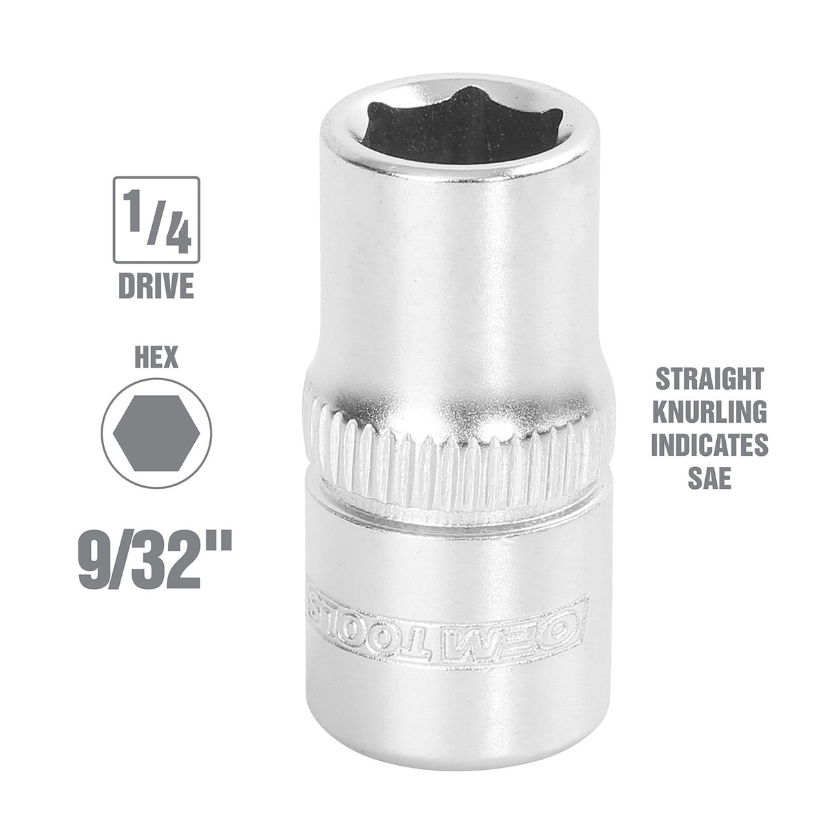 OEMTOOLS 22225 1/4 Inch Drive 6 Pt. Socket (9/32 Inch) Additional Image 1