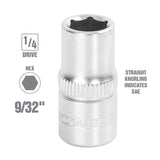 OEMTOOLS 22225 1/4 Inch Drive 6 Pt. Socket (9/32 Inch) Additional Image 1
