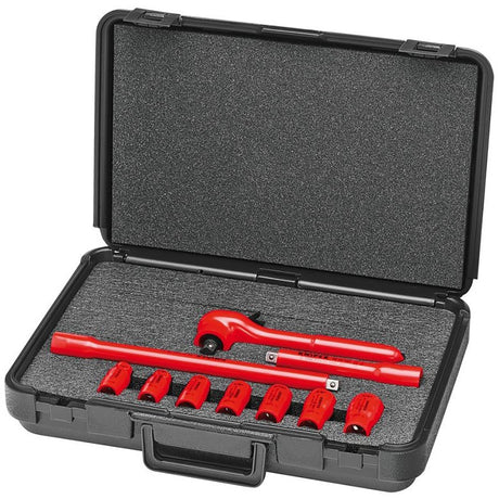 Knipex 98 99 11 S3 10 Pc. Socket Set, 3/8in. Drive, SAE-1000V Insulated Main Image
