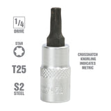 OEMTOOLS 22764 1/4 Inch Drive Star Socket Bit (T25) Additional Image 1
