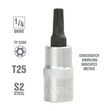 OEMTOOLS 22784 1/4 Inch Drive Tamper Proof Star Socket Bit (T25) Additional Image 1