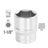 OEMTOOLS 22370 1-1/8 Inch 1/2 Inch Drive Socket Additional Image 1