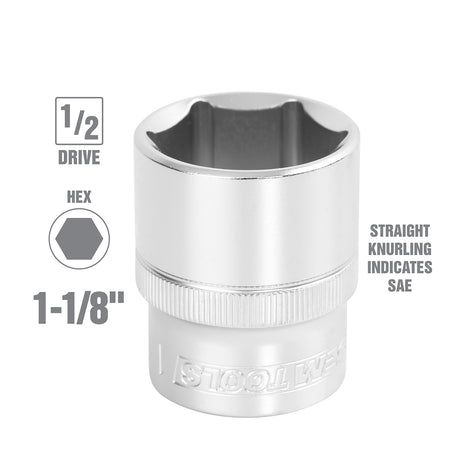 OEMTOOLS 22370 1-1/8 Inch 1/2 Inch Drive Socket Additional Image 1