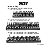 OEMTOOLS 22460 6 Pack Set Metric and SAE Magnetic Socket Tray Set - Black and Red Additional Image 3