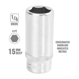OEMTOOLS 22279 15 mm 1/4 Inch Drive Deep Socket Additional Image 1