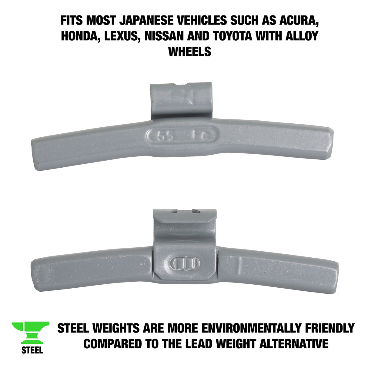 OEMTOOLS 23276 55 gm. FN Style Steel Wheel Weight - 1 Box of 25 Additional Image 1