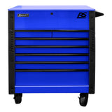 35in. 7 Drawer Flip Top Service Cart - Blue Additional Image 2