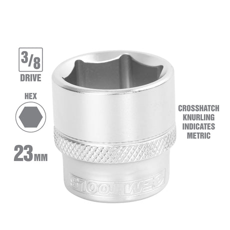 OEMTOOLS 22297 3/8 Inch Drive 6 Pt. Socket (23 mm) Additional Image 1