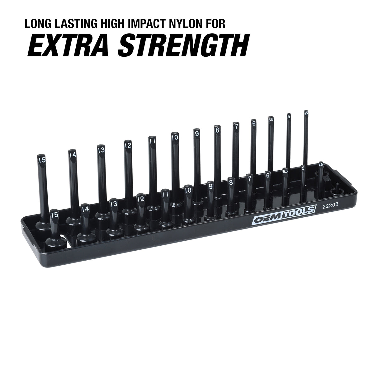 OEMTOOLS 22208 1/4in. Drive Socket Tray (Metric) Additional Image 2