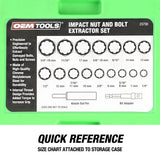 OEMTOOLS 23700 18 Piece Impact Nut and Bolt Extractor Set Additional Image 2