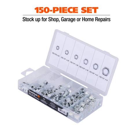 GreatNeck 68220 150-Piece Nylon Lock Nut Assortment Additional Image 2