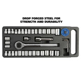 GreatNeck 74213 Ratchet and Socket Set - 1/4in. and 3/8in. Drive (40 Pieces) Additional Image 2