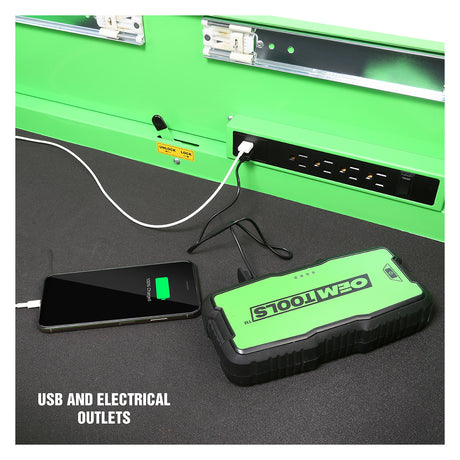 OEMTOOLS 24731 3 Drawer Slide Top Tool Cart - Green Additional Image 4