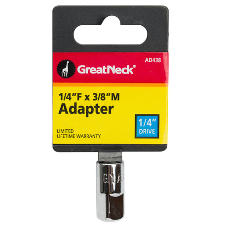 GreatNeck 1/4 Drive 1/4 Inch Female x 3/8 Inch Male Adapter Additional Image 1