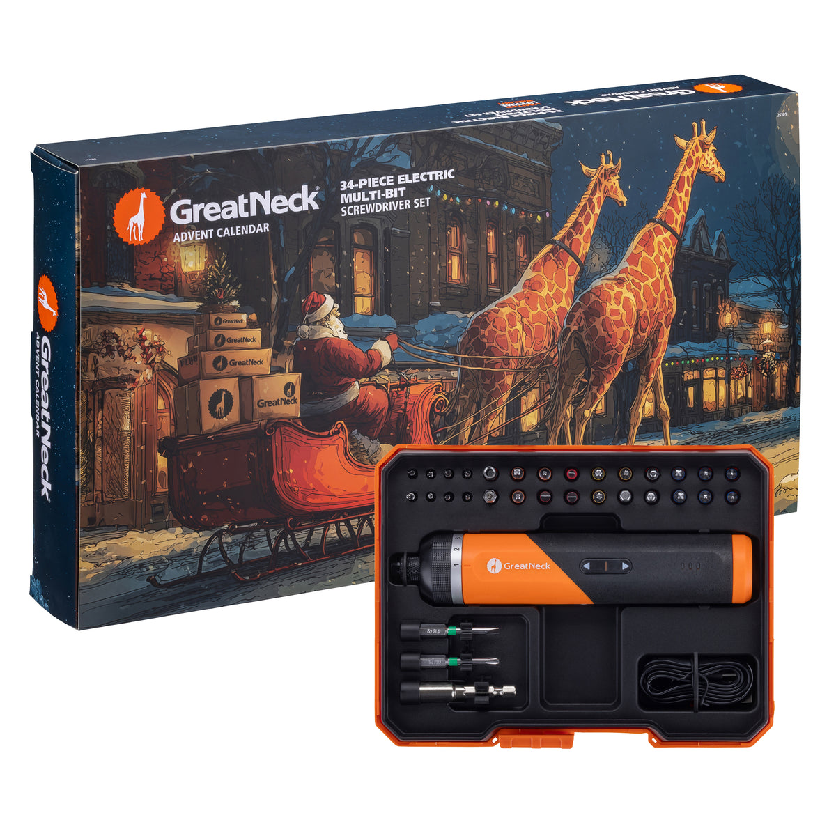 GreatNeck 26301 34-Piece electric Screwdriver Set Advent Calendar Main Image